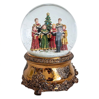 Globe à neige de Noël personnalisé avec chœur, figurines 3D en résine, base dorée vintage, peint à la main, décoration d'intérieur, vente en gros