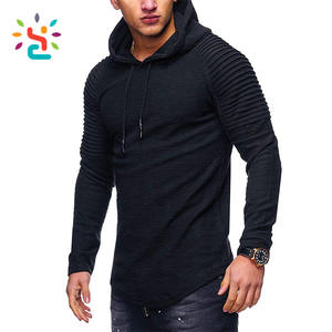 Venta caliente Mens Ruffled Sleeve Pullover Hoodie Blank Jumper Hoodies Sudaderas - Product Image 1