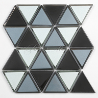 BELIKE moderne décor à la maison Grand Triangle biseauté verre trempé mosaïque carrelage mural bord métallique intérieur somptueux Design somptueux