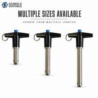 Goupilles de verrouillage à bille à bouton-poussoir en acier inoxydable à poignée en T de précision, à dégagement rapide, longueur personnalisable, attaches
