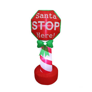 Letrero Inflable de Navidad con Luz LED Integrada, Impermeable, de 4 Pies, para Interiores y Exteriores, Ecológico, con la Leyenda 'STOP Here', Decoración Navideña para el Hogar - Product Image 1