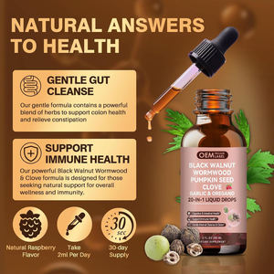 Teinture liquide <span class=keywords><strong>de</strong></span> noix noire et d'armoise avec <span class=keywords><strong>clou</strong></span> <span class=keywords><strong>de</strong></span> <span class=keywords><strong>girofle</strong></span>, citrouille, origan, curcuma, corossol, berbérine, complément alimentaire <span class=keywords><strong>pour</strong></span> la santé intestinale - Product Image 4