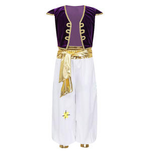 En gros Garçons Carnaval Cosplay <span class=keywords><strong>Prince</strong></span> Aladdin Costume TV Film Jeu de Rôle Enfants Halloween Vêtements Dorés - Product Image 1