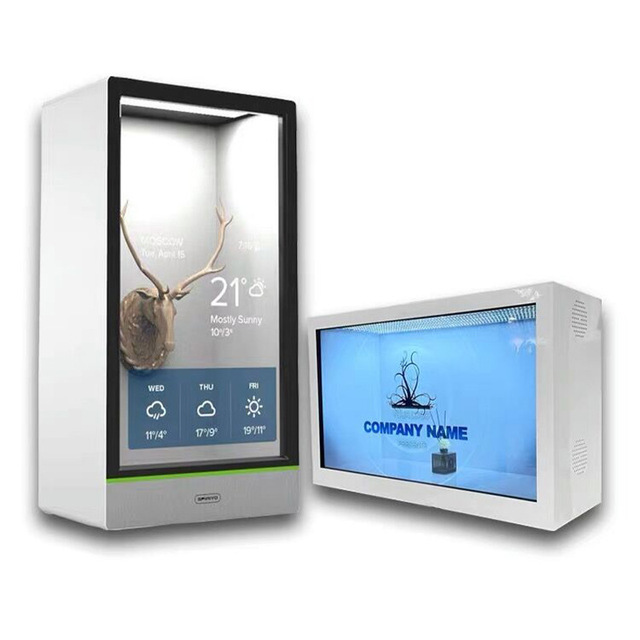 Interactive 3D LCD Transparent Screen Cabinet HD Full Color Advertising Machine Touch for Shopping Mall Windows Supports Text