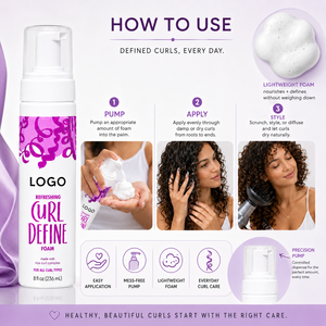 Espuma Definidora de Rizos Refrescante al por Mayor, Mousse Capilar Ligero y Esponjoso con Complejo de Arroz para Rizos, Fijación Suave y Acariciable, 8 fl oz - Product Image 4
