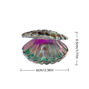Petits cadeaux, <span class=keywords><strong>figurine</strong></span> de coquillage en cristal coloré, ornement de palourde perlée, fait main et gravé, pour la décoration de table de mariage - Product Image 2