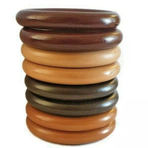 Fabrication d'accessoires de tringle à rideaux design coloré or <span class=keywords><strong>double</strong></span> personnalisé douche anneaux de rideaux en bois avec oeillets - Product Image 3