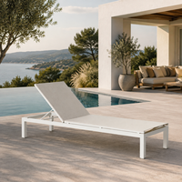 Chaise longue réglable moderne en aluminium, imperméable, pour hôtel, extérieur, bord de piscine, relaxation