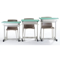 Meubles d'école modernes en bois d'Arabie Saoudite, chaises de bureau individuelles réglables en hauteur pour étudiants avec plateau à stylos et crochet