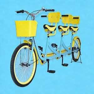 Vélo <span class=keywords><strong>tandem</strong></span> <span class=keywords><strong>trois</strong></span> <span class=keywords><strong>places</strong></span> de haute qualité, design spacieux réglable, robuste pour les activités de loisirs - Product Image 1
