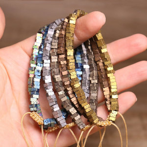 Nueva llegada pulsera de piedra natural para mujer, pulsera trenzada con cuentas de hematita de lava chapada en colores, joyería hecha a mano de energía curativa - Product Image 5