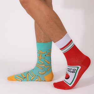 AB Thiết Kế Vui Sáng Tạo Mới Lạ Nước Sốt Cà Chua Khoai Tây Chiên Crew Socks Cho Nam Giới Phụ Nữ - Product Image 2