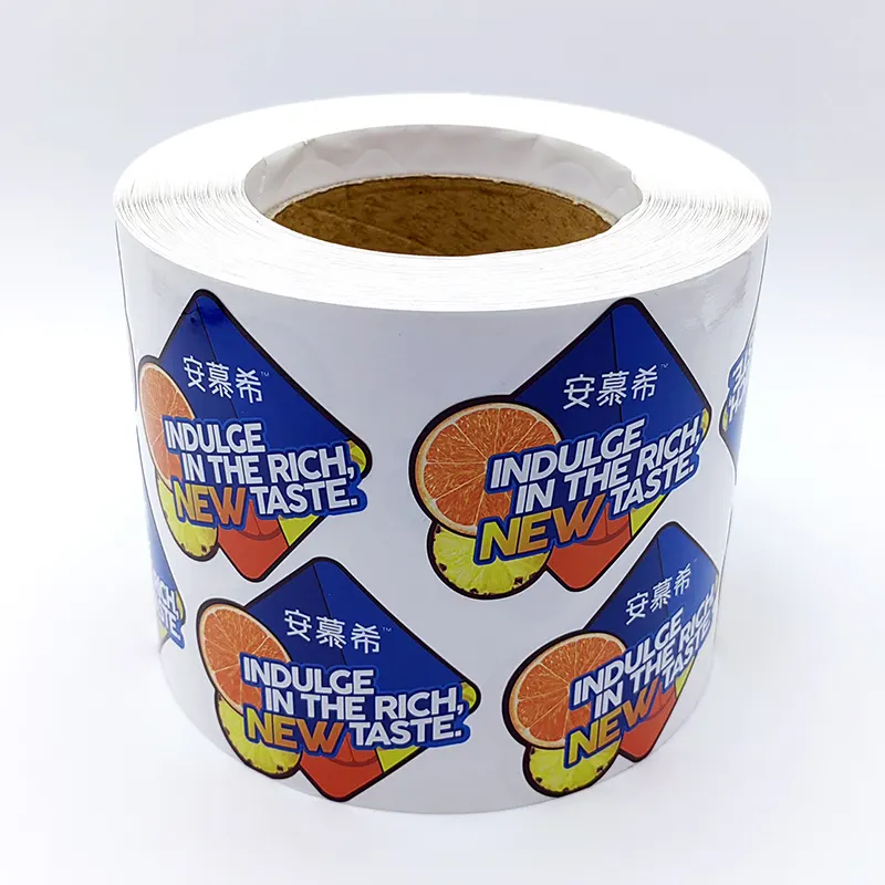 Customized eco friendly waterproof food drink beverage packaging label roll stickers logo label sticker printing