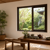 Ventana de Aluminio con Tono Madera de Fábrica JUNYAO, 2.0 mm, Cierre Multipunto, Resistente a la Intemperie, Aislamiento Térmico, CE NFRC AS2047, ODM, RAL Personalizado
