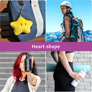 Hình Trái Tim Keychain Clip Mini Nhỏ Carabiner Nhôm Bền Nhanh Chóng Phát Hành Tự Động Khóa D-Hình Dạng Mùa Xuân Nạp Snap Clip Hook - Product Image 4