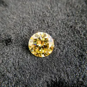 Vente de pierres précieuses rondes de Moissanite de couleur jaune et cristal de 18mm pour le testeur de diamant