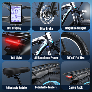 KETELES K800 26" Fat Tire E-Bike 48v/15AH Lithium <b>Battery</b> Mountain Bike Disc for Adults AWD K800 21-Speed Gear Ensures Precise C - Product Image 5