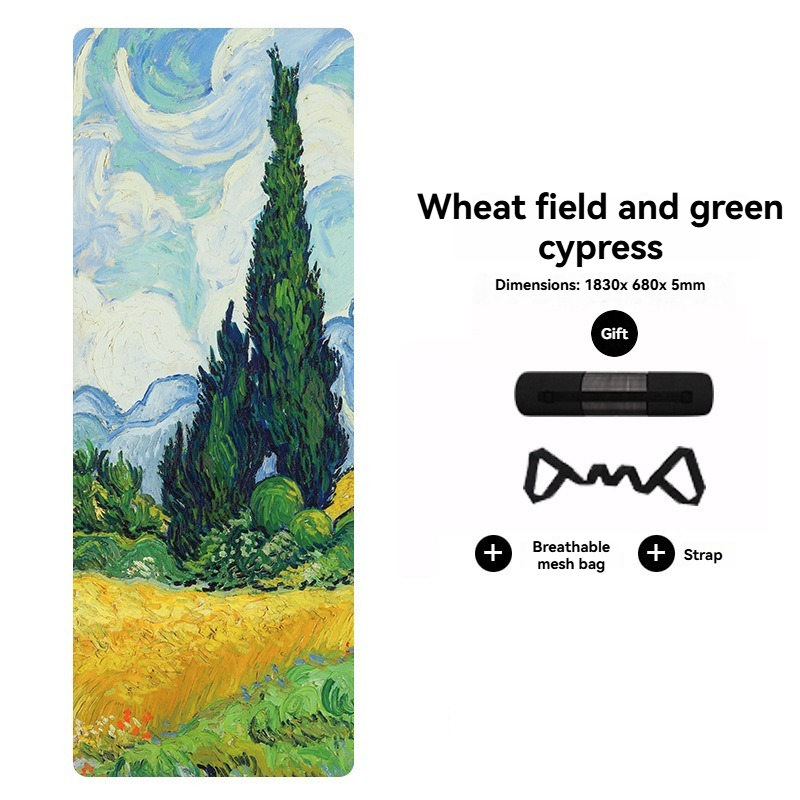 Wheat Fields and Green Cypress