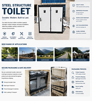 Cabine de toilettes chimiques préfabriquée portable en structure acier de haute qualité, pour salle de bain, toilettes, douche de camping, bureau, Inodoro Movil