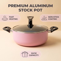 Casserole en aluminium forgé avec revêtement céramique antiadhésif, couvercle en verre, compatible induction, logo personnalisé OEM, vente en gros, ensemble de casseroles