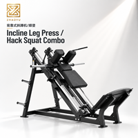 ZY Appareil Combiné Commercial Haute Performance à Double Usage pour Presse à Cuisses Inclinée et Hack Squat, à Charge de Plaques, pour l'Entraînement de la Force des Membres Inférieurs