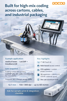 Impresora Industrial de Inyección de Tinta Térmica DOCOD T200E, Máquina de Codificación de Fechas TIJ para Cajas Médicas, Marcado de Códigos QR DataMatrix, Trazabilidad
