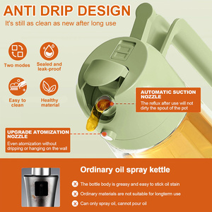 Vente en gros de flacons distributeurs d'huile d'olive en verre 2 en 1 de 470 ml, flacon d'huile en verre épais <span class=keywords><strong>pour</strong></span> la cuisine, grande capacité, flacon pulvérisateur d'huile d'olive - Product Image 5