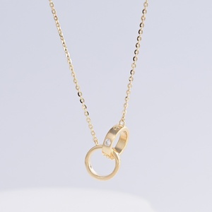 wholesale plata 925 sterling silver 18k gold bow chain necklace Everyday Wear dainty heart Minimalist ladies pendant necklaces - Product Image 5