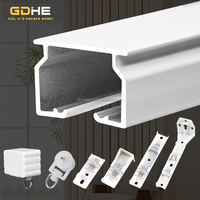 Rail de rideau en aluminium de luxe pour montage au plafond ou au mur, rail droit en M, pour vente en gros