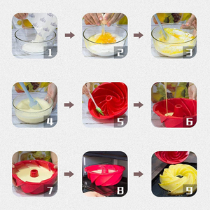 Molde redondo de silicona para hornear, bandeja <span class=keywords><strong>roja</strong></span> de 10 pulgadas para pastel de cumpleaños, bandeja para el hogar - Product Image 6