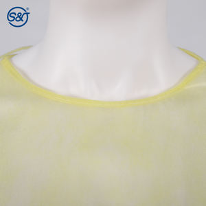 SJ PP robe de visiteur jetable d'isolement fournitures médicales médecin infirmière robe d'isolement jaune - Product Image 2