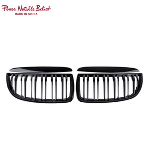 Calandre avant en ABS pour <span class=keywords><strong>BMW</strong></span> série <span class=keywords><strong>3</strong></span> E90 E91 2005 à 2008, grille de pare-chocs noir brillant, double lame, <span class=keywords><strong>prix</strong></span> d'usine - Product Image 2