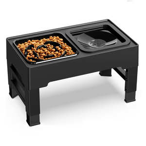 2 in 1 Elevated <b>Dog</b> <b>Bowls</b> No Spill Water Slow Food <b>Bowl</b> 4 Height Adjustable Pet Slow Elevated Feeder - Product Image 1
