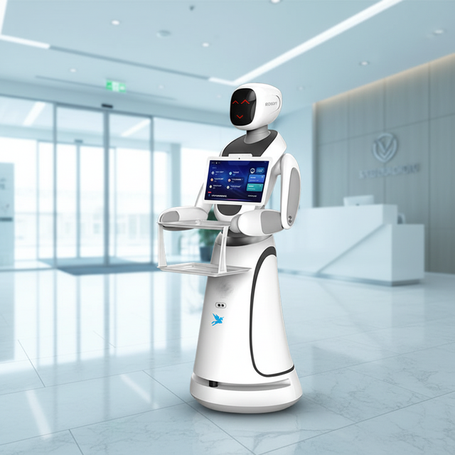 High Quality ALPHA AI Service Robot Model Amy Automatic Obstacle Avoidance Voice Dialogue Humanoid Design 21.5" Screen LDS SLAM
