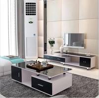 Ensemble table basse et meuble TV pour salon moderne - Plateau en marbre haut de gamme avec tiroirs de rangement