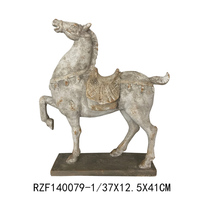 Décoration intérieure antique en résine, artisanat de cheval de guerre de la dynastie Tang, sculpture de cheval rétro fengshui, culture chinoise pour la décoration intérieure
