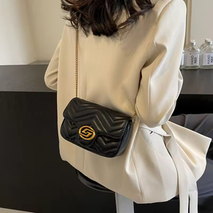 Bolso de diseñador de lujo, bandolera de moda para mujer, bolso de hombro con cadena de cuero PU - Product Image 5