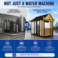 Kiosque d'eau public extérieur en acier inoxydable 304 avec système de filtration multi-étapes pour entrepreneurs en services d'eau