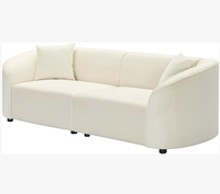 Sofá en forma de guisante de diseño moderno al por mayor con bandeja Muebles de salón de lana de cordero Hoteles Diseño de nube de asiento profundo Tamaños de colores personalizados