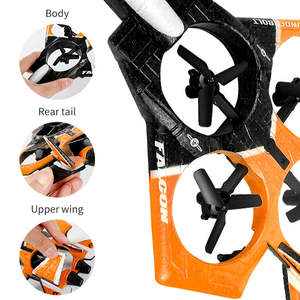 Avion télécommandé AiJH EPP, avion de combat RC avec lumière, quadricoptère à 360° de rotation, connexion 2,4 GHz, jouet d'avion RC pour débutants - Product Image 2