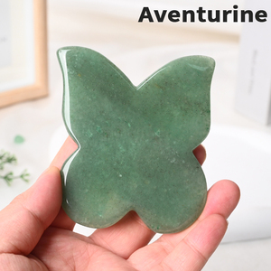 Outil de massage facial en quartz naturel, forme papillon, pierre de guérison en cristal, planche Gua Sha - Product Image 5