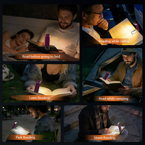 Luz de Lectura LED Mini Recargable por USB, Antideslumbrante, para el Cuidado de los Ojos, Marcador de Libros Portátil, Brillo Ajustable, Plegable, para el Hogar y el Dormitorio - Product Image 5