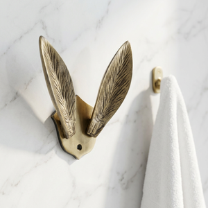 AK Brass Leaf Design Wall <b>Hook</b> Brass Finished <b>Decorative</b> Towel <b>Hook</b> <b>Coat</b> Hanger Wall Hanger Home Decor Hardware - Product Image 1