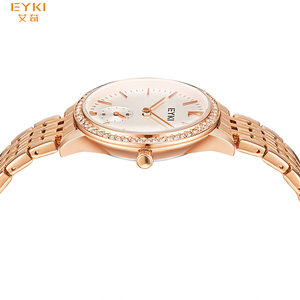 Haut de gamme luxe étanche logo personnalisé unisexe or diamant montres cadeaux ensemble blanc <span class=keywords><strong>Couple</strong></span> montre-bracelet pour homme et femme - Product Image 4