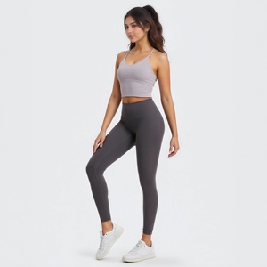 เสื้อกล้ามผู้หญิงสไตล์ยุโรปอเมริกัน ผ้าสองด้านเนื้อนุ่ม เซ็กซี่ สายเดี่ยวแบบสปอร์ตบรา สัมผัสนุ่มสบาย เหมาะสำหรับโยคะและฟิตเนส - Product Image 4