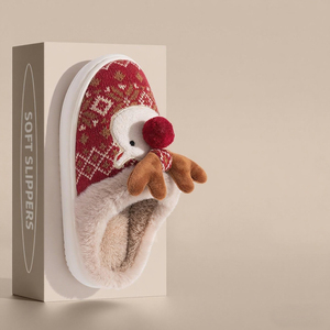 รองเท้าแตะคริสมาสต์ลายกวางน่ารักกันลื่นสำหรับใส่ในบ้าน - Product Image 2