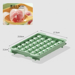 <span class=keywords><strong>Mini</strong></span> bandeja redonda de plástico sin BPA para cubitos de hielo, molde para Hacer bolas de hielo con tapa, función sostenible para helados - Product Image 2
