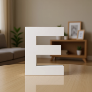 Lettera E in Legno Bianca 3D Decorazione da Parete per Casa - Product Image 3