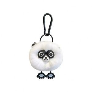 Vente en gros Nouveauté 2025 Porte-clés et pendentifs panda en peluche mignons, imitation fourrure de lapin, pour voiture et sac - Product Image 2