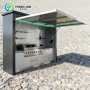 Cocina Exterior Premium Resistente al Viento y a la Lluvia con Refrigerador Integrado para Barriles y Parrilla para Asar - Product Image 3